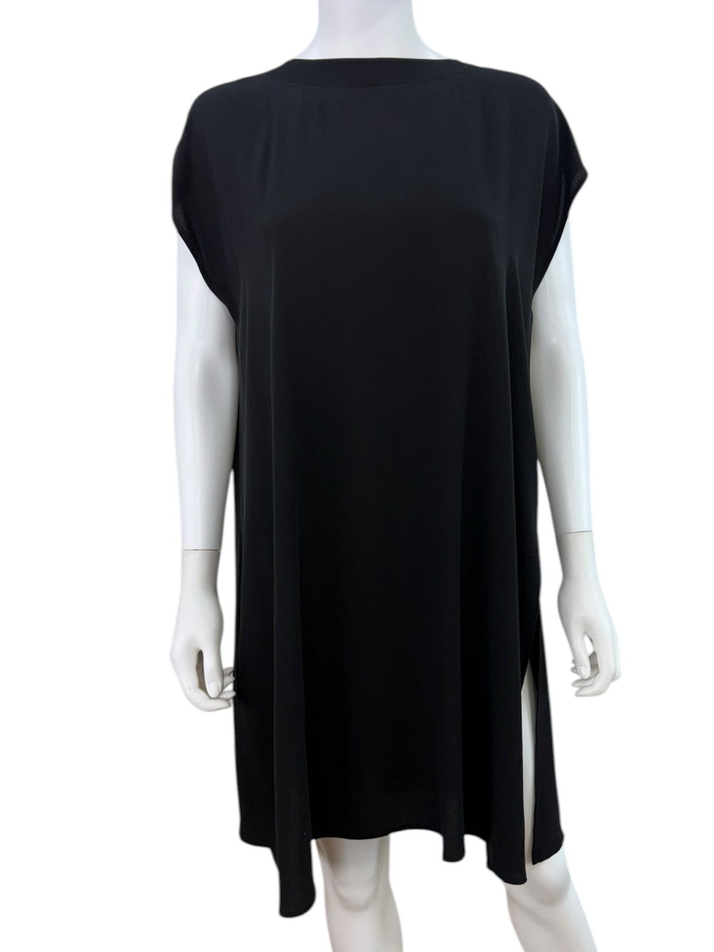EILEEN FISHER Black 100% Silk Tunic Size S