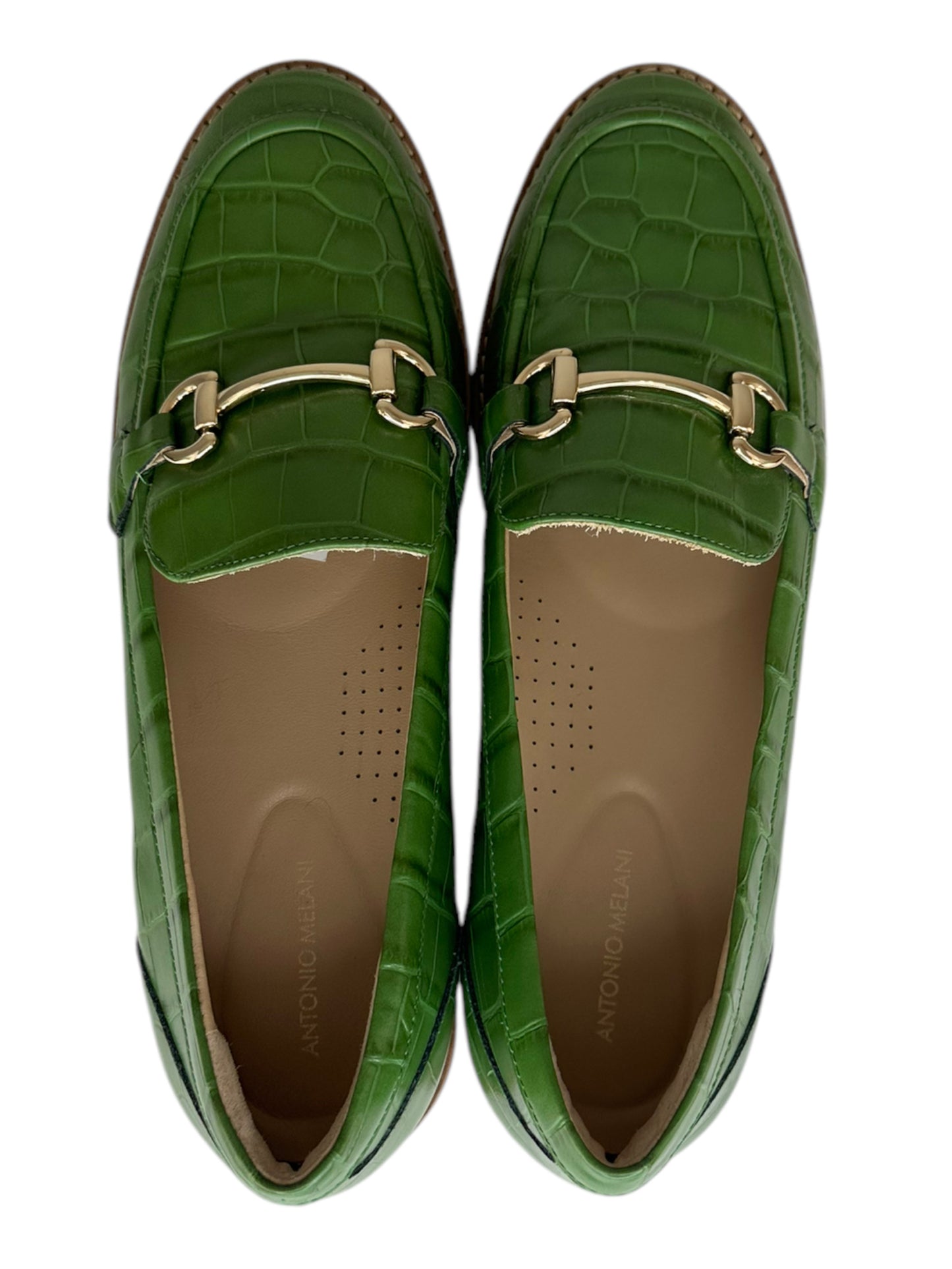 ANTONIO MELANI Green Croc Loafer Size 8.5