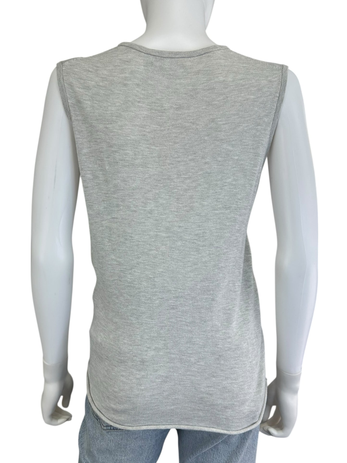 WHITE + WARREN Grey Synched Top Size M