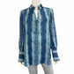 ETCETERA Blue Snake Print Top Size 8