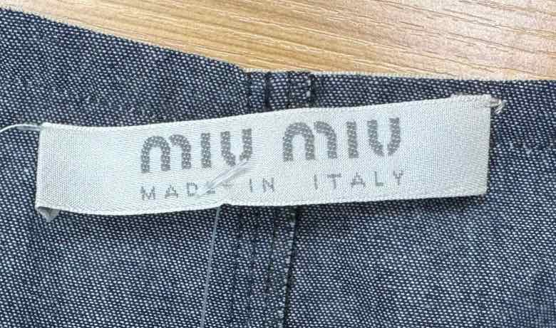 miu miu Blue Cotton Pencil Skirt Size 38