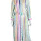 120% Lino 100% Linen Pastel Stripe Button-Down Dress Size 44