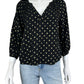 velvet by Graham & Spencer Black Polka Dot Blouse Size XS