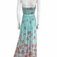 BCBGMAXAZRIA NWT Aqua Floral Print Strapless Cocktail Dress Size 2