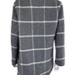 Theory Grey Wool Blend Check Coat Size L