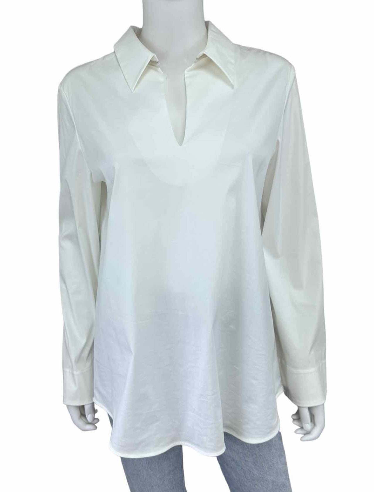 LAFAYETTE 148 NEW YORK White Popover Top Size M