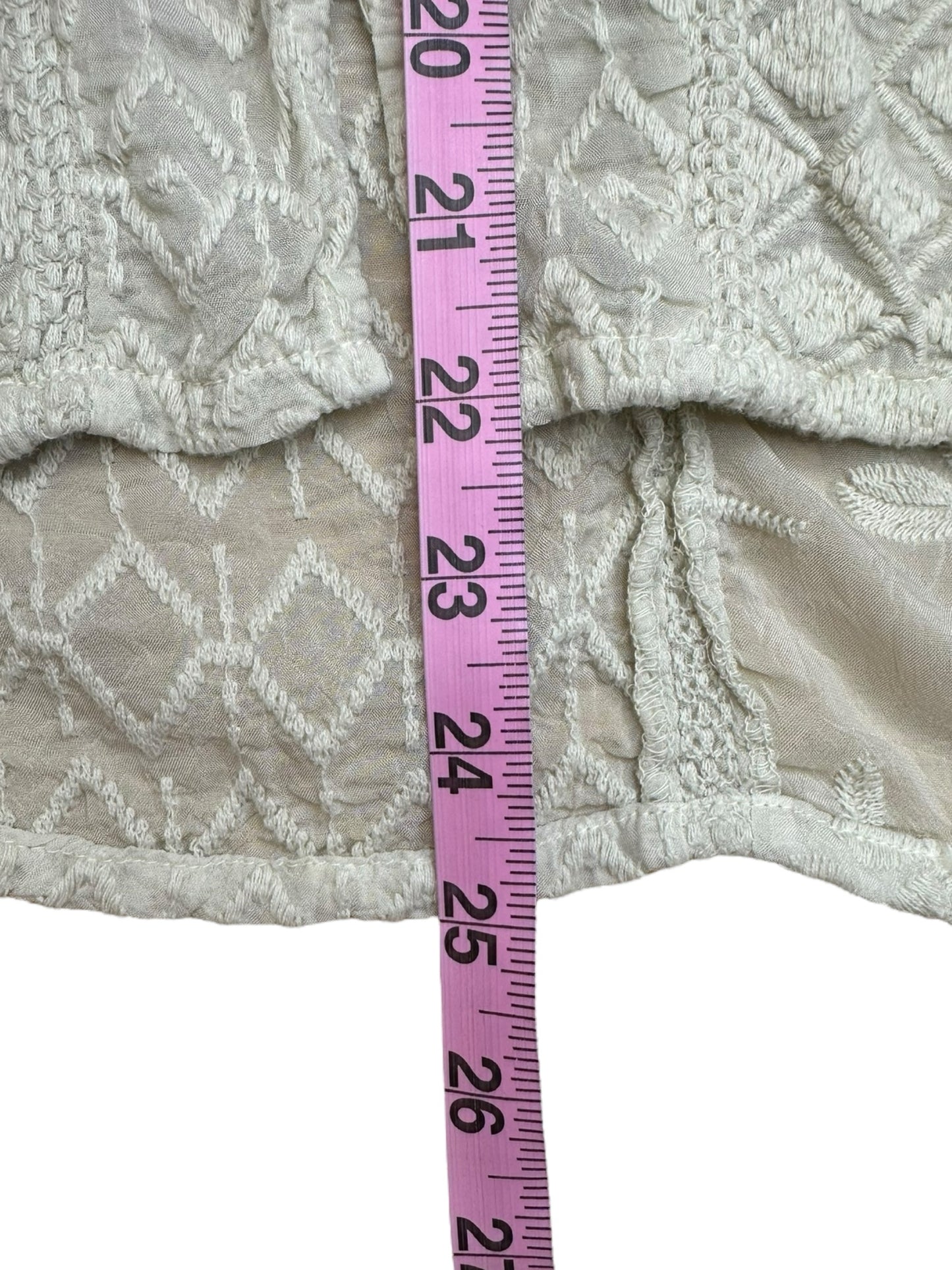 Johnny Was Cream Floral Button-Down Shirt Size XS