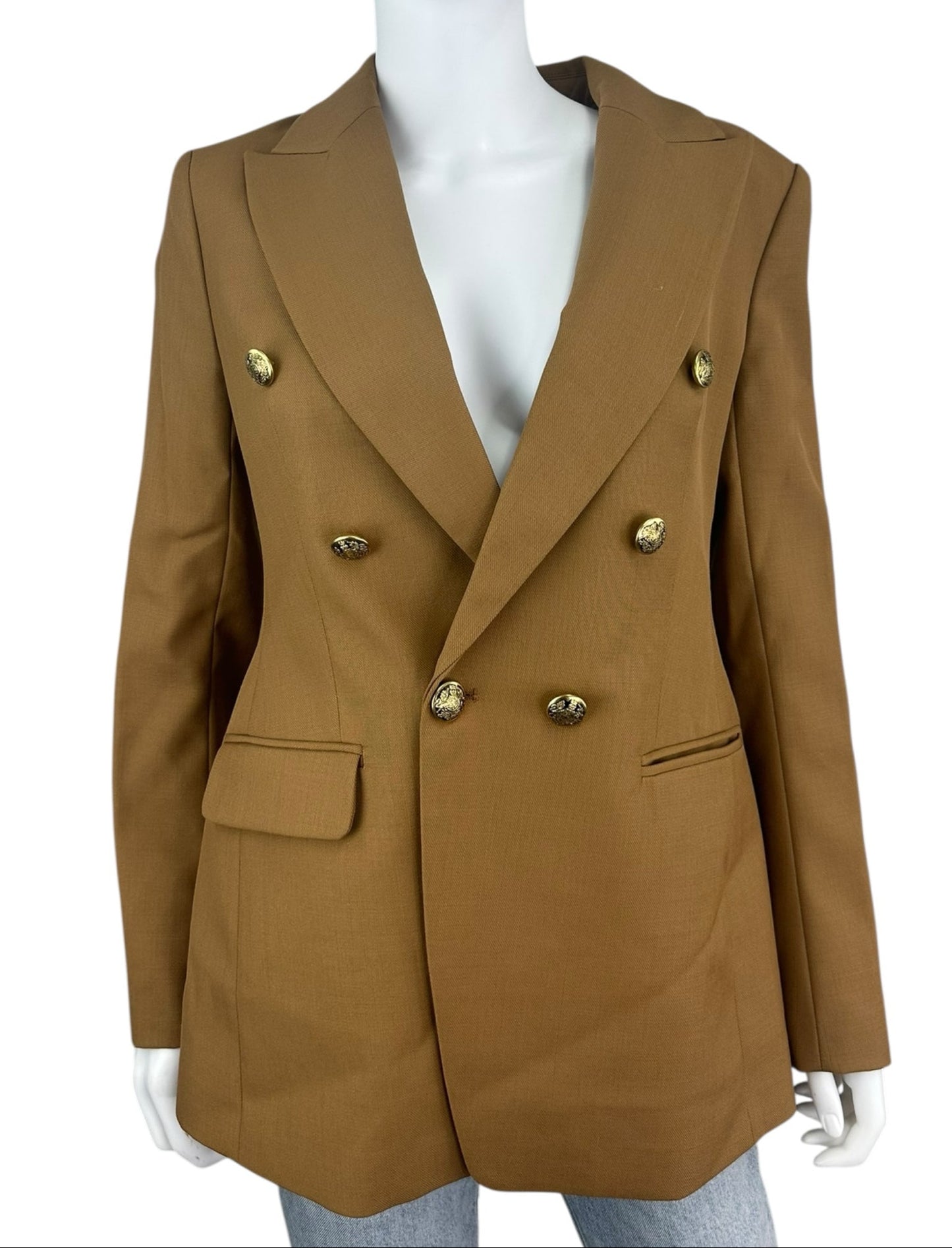 BANANA REPUBLIC Brown Wool Captain's Blazer Size 6