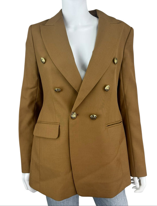 BANANA REPUBLIC Brown Wool Captain's Blazer Size 6