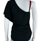 TRINA TURK Black One Shoulder Top Size S