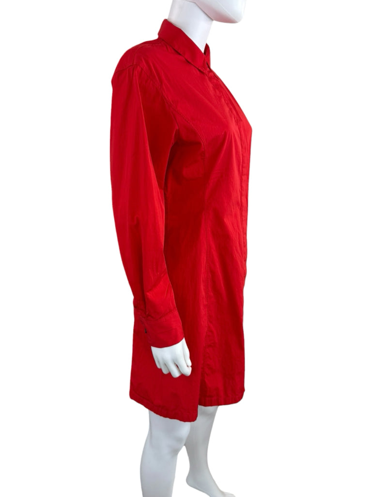 Theory Red T-Shirt Button-Down Mini Dress Size 6