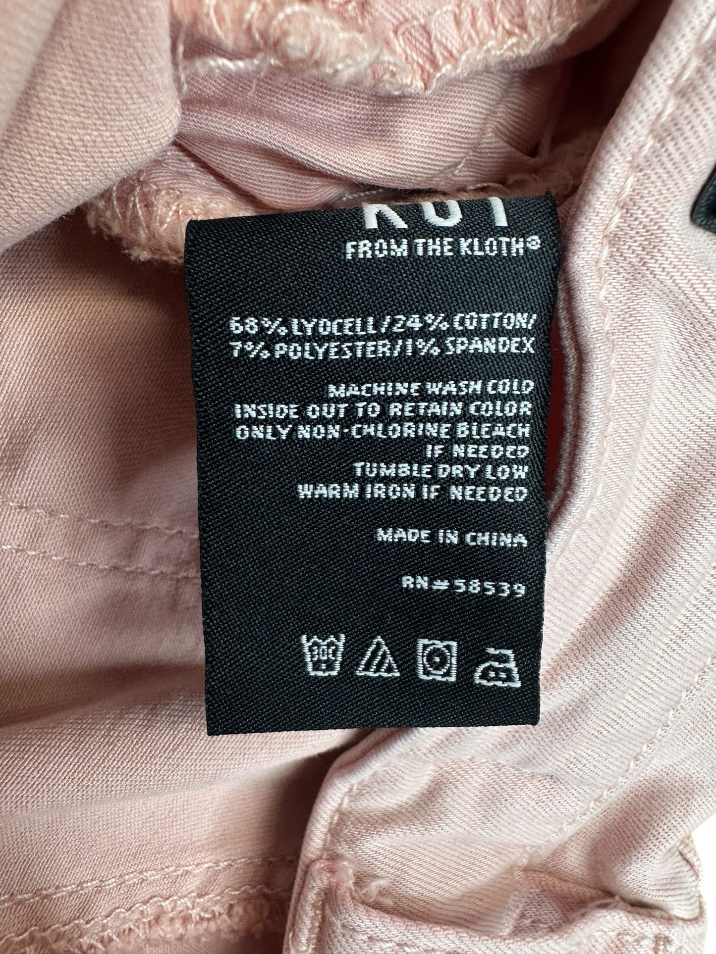 KUT from the Kloth Pink Amy Crop Straight Leg Jeans Size 4