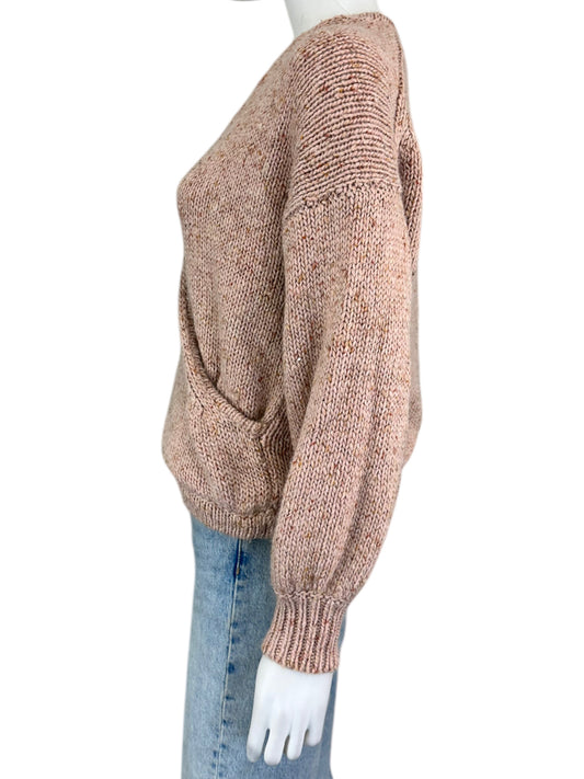 Madewell Wool Blend Pink Wrap Sweater Size M