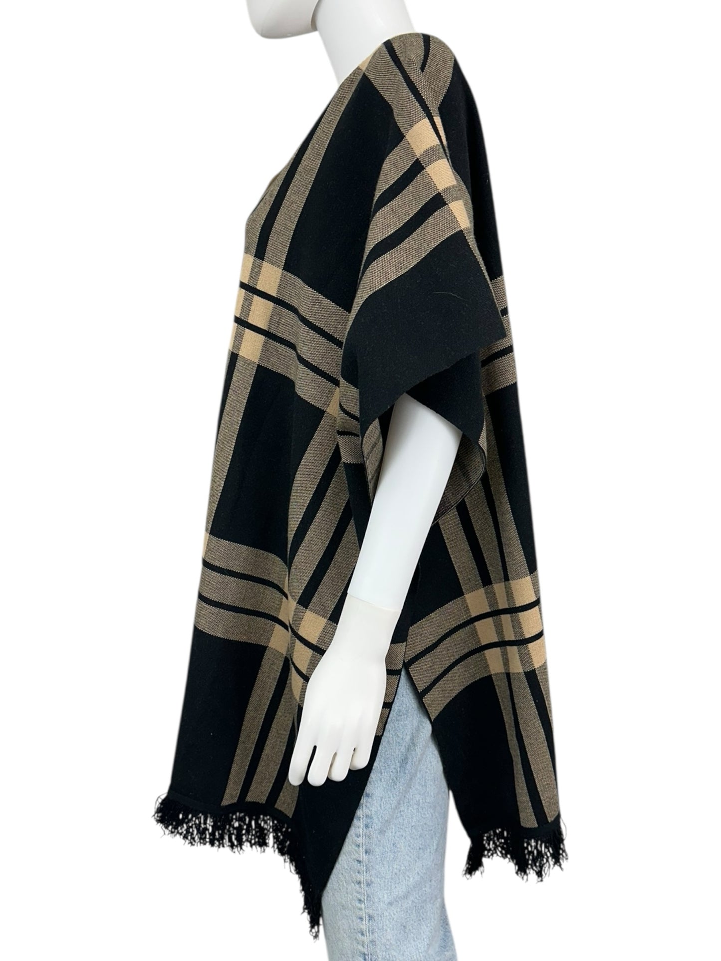 LYSSE' NWT Brown Plaid Poncho Size O/S