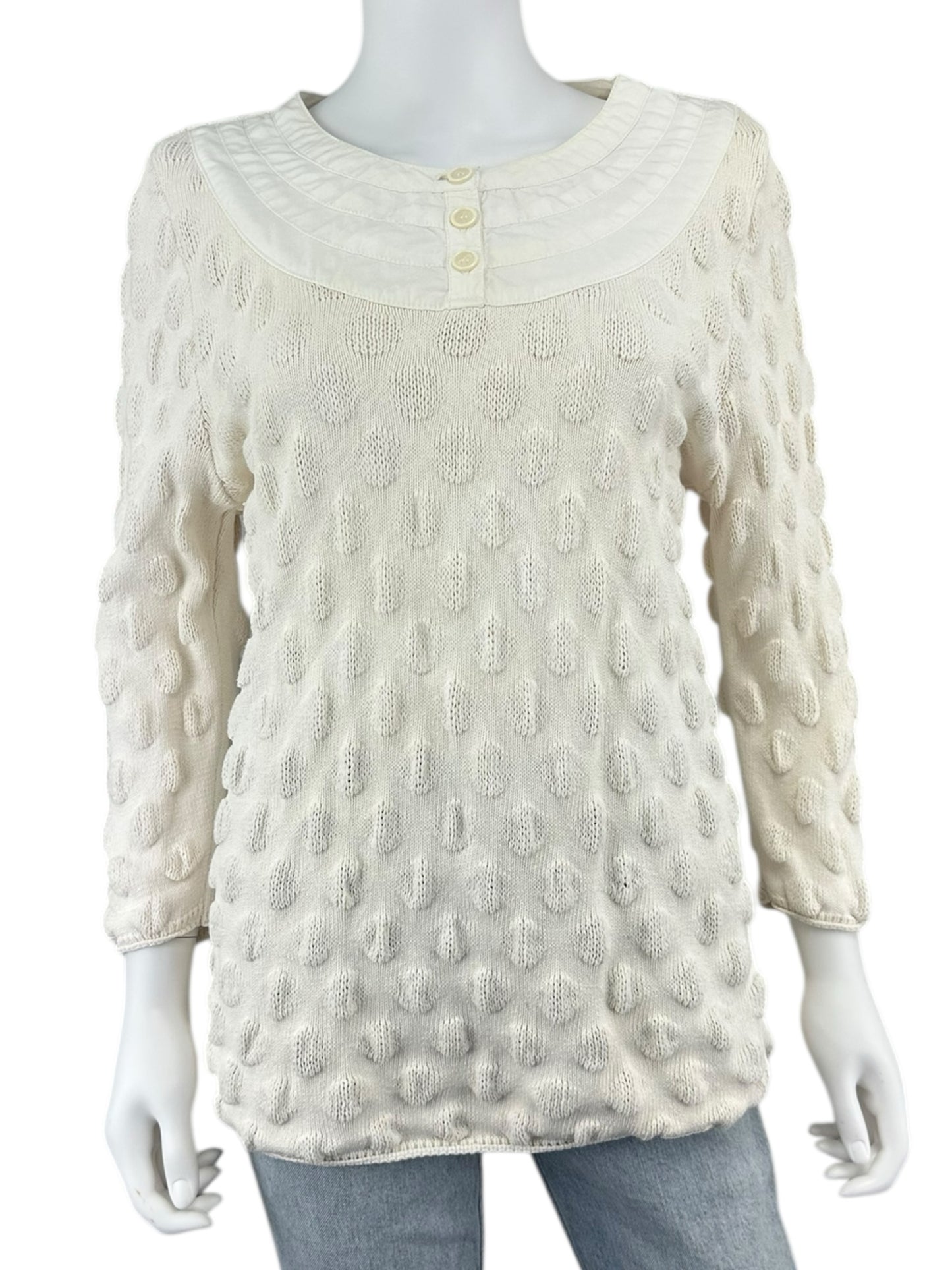 Blue Willi's Cream 100% Cotton Sweater Size M