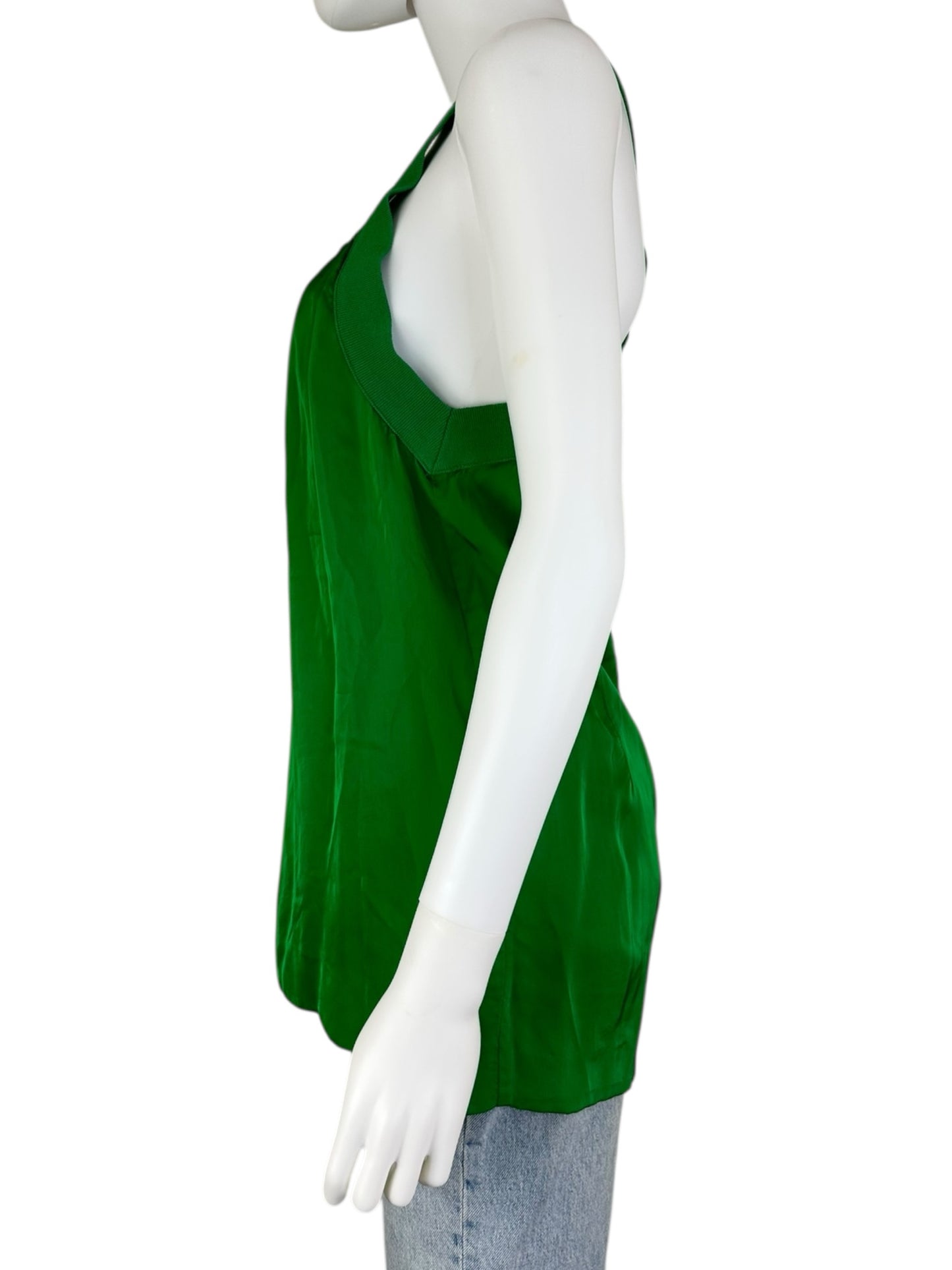 Theory Green Silk Tank Size 2
