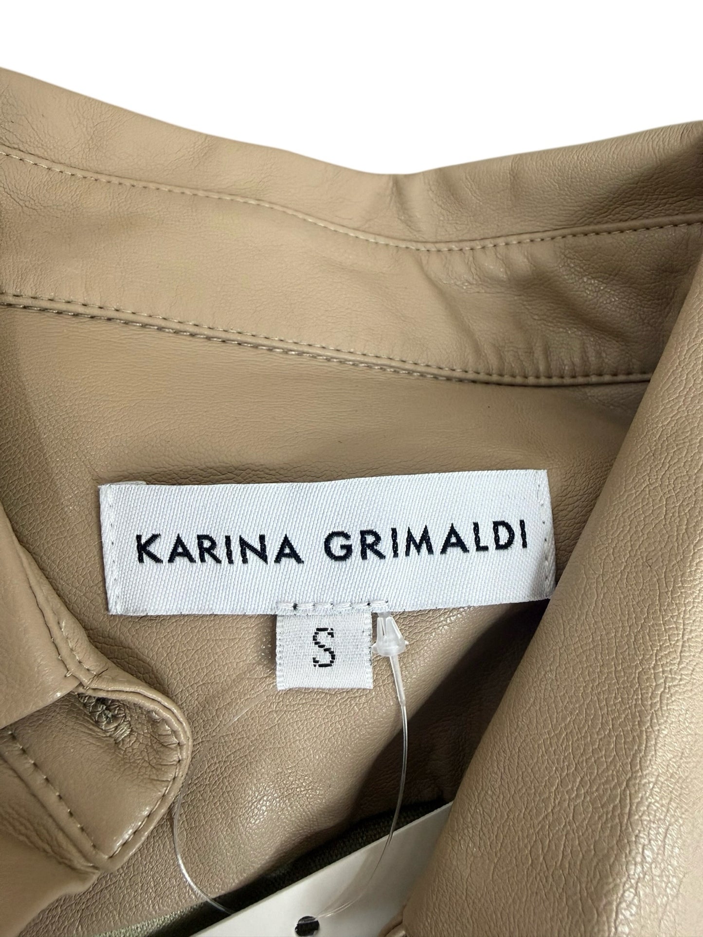 KARINA GRIMALDI Tan Leather Dress Size S