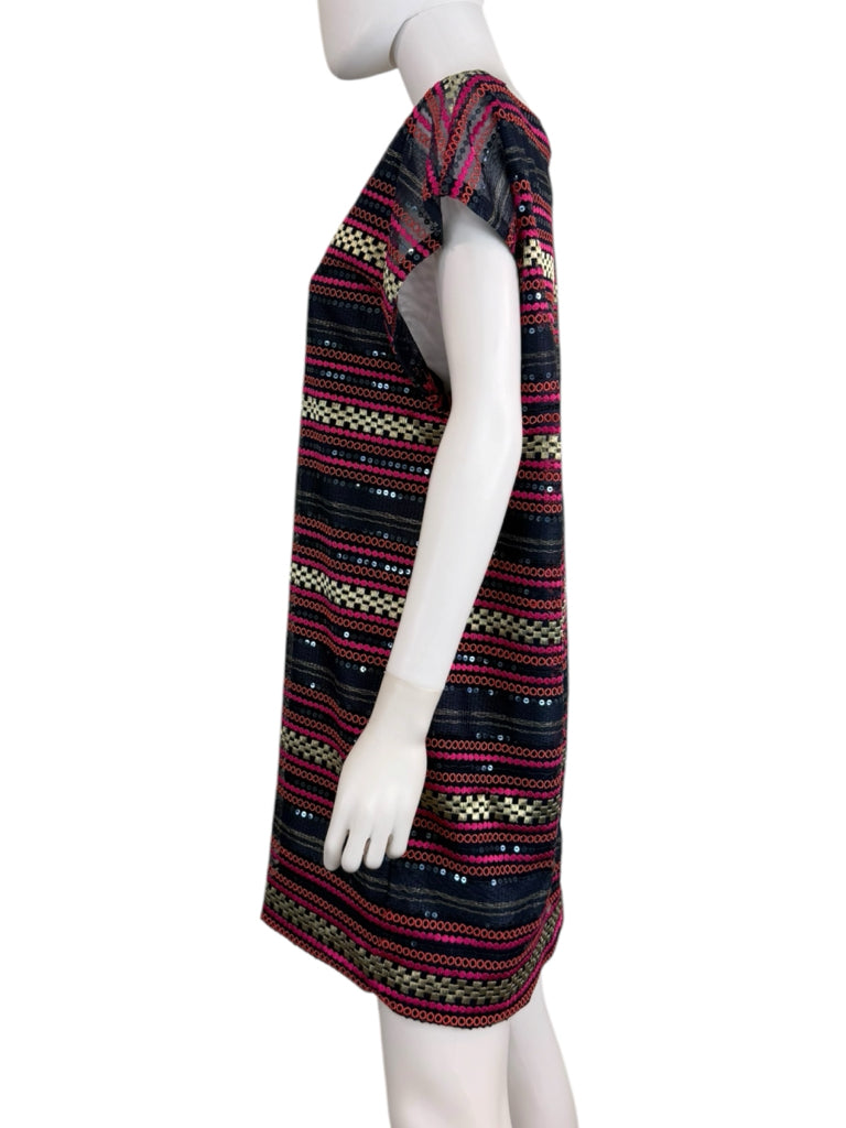 TRINA TURK Multicolor Embroidered & Sequin Mini Dress Size 14