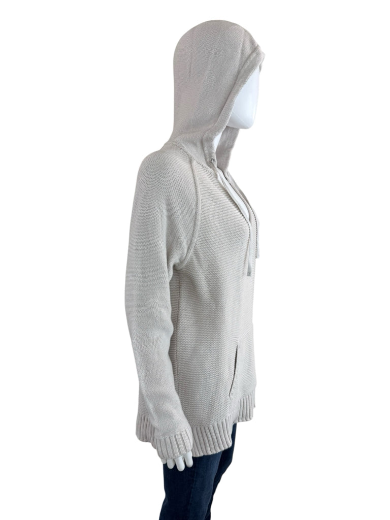WHITE + WARREN Beige 100% Cotton Hooded Sweatr Size M