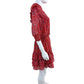 The Shirt by Rochelle Behrens Red Ruffled Tiered Mini Dress Size L