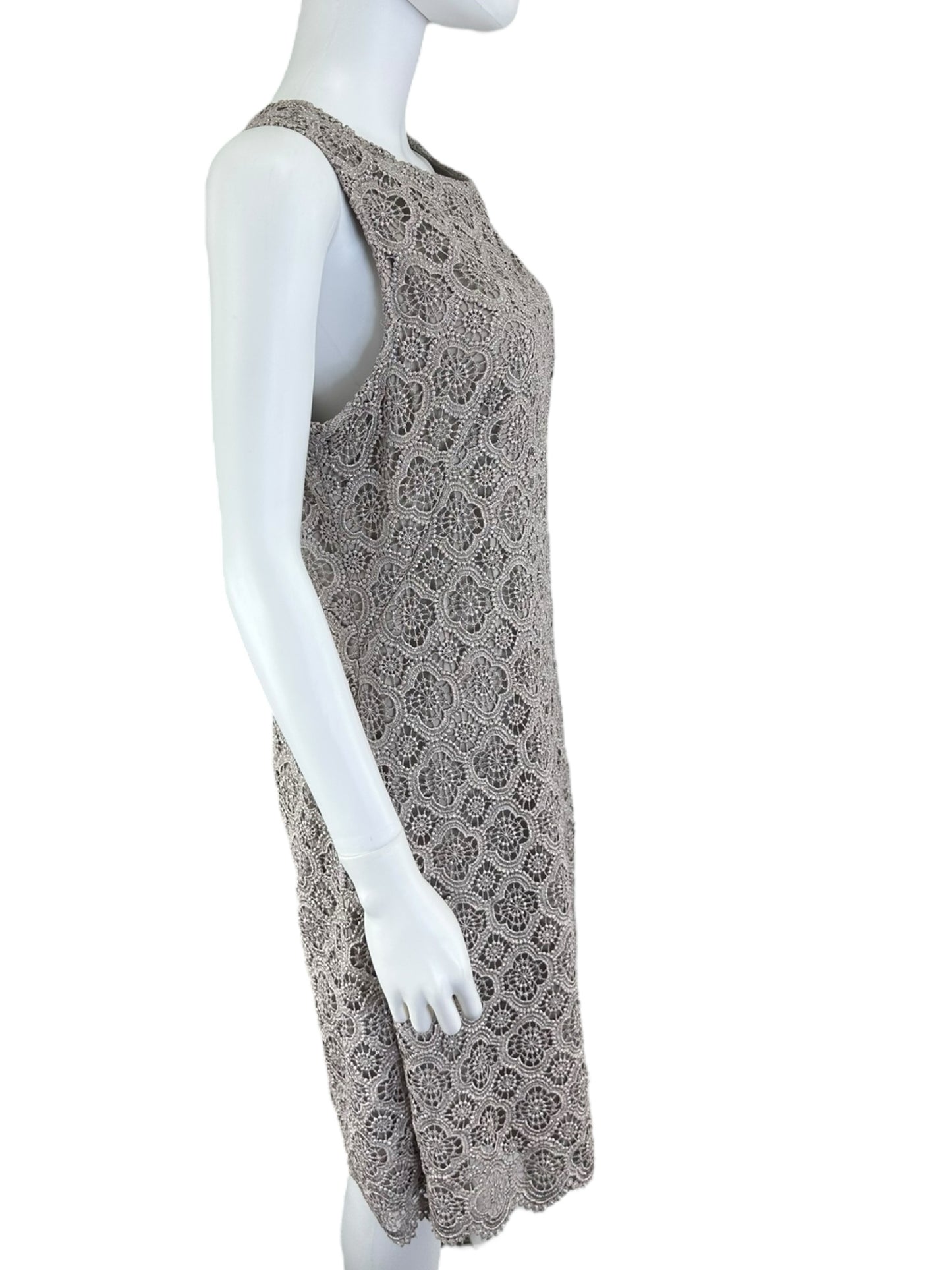 VINCE CAMUTO Tan Shimmer Crochet Cocktail Dress Size 12