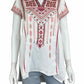 Johnny Was 100% Linen Embroidered Blouse Size XS
