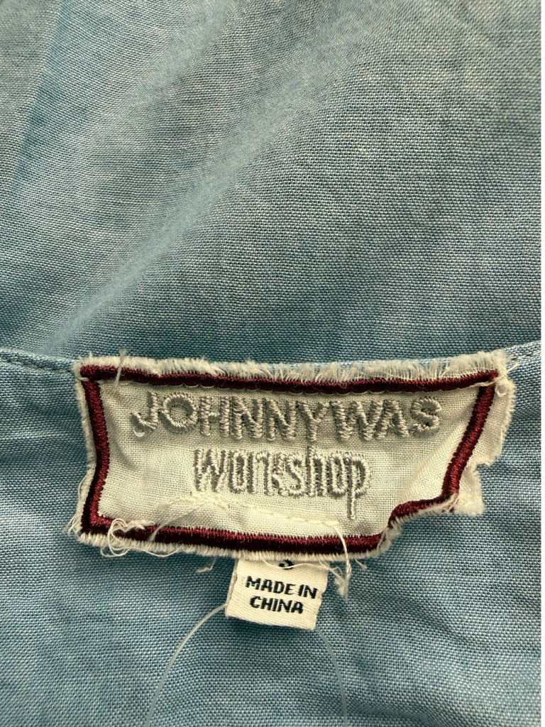 Johnny Was Blue 100% Cotton Embroidered Dress Size S
