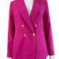 Talbots Fuchsia Linen Blend Double Breasted Blazer Size 6