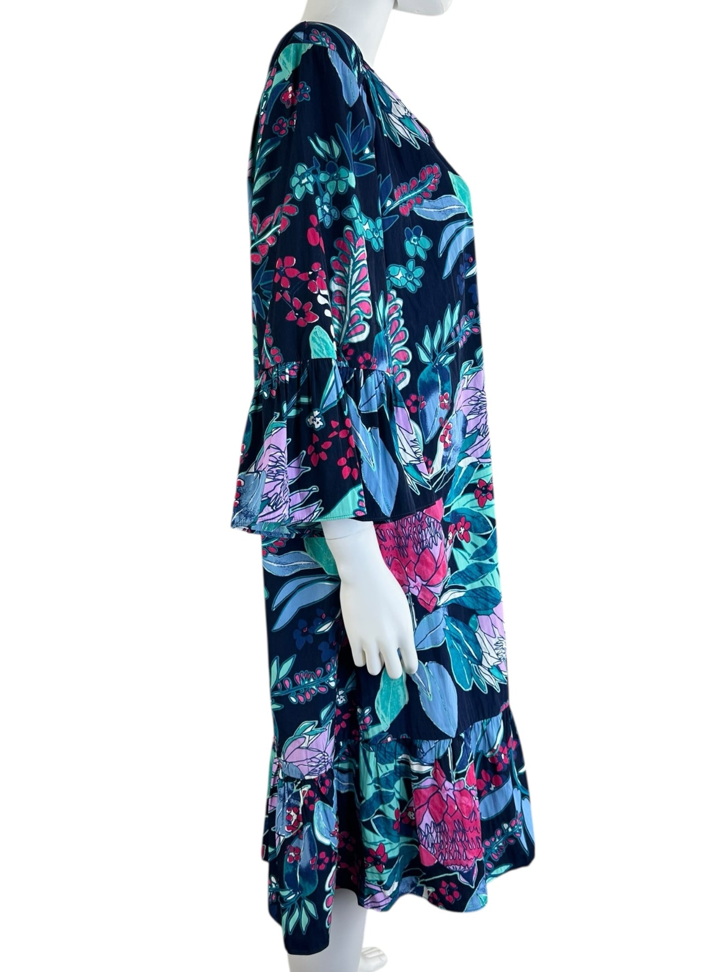 Chico's NWT Brilliant Blooms Midi Dress Size XL