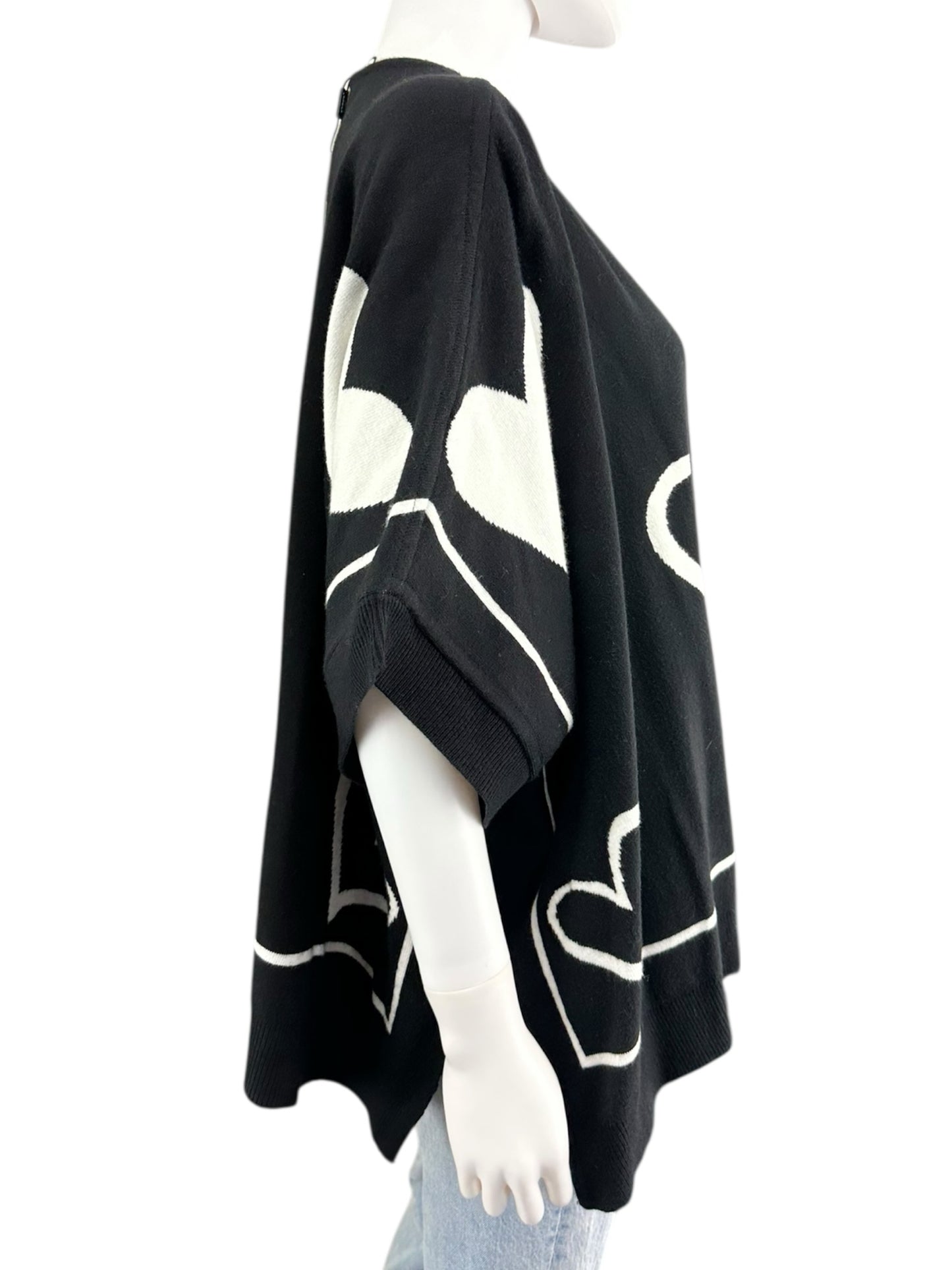 Chico's NWT Reversible Hearts Ruana Sweater Cardigan Size M