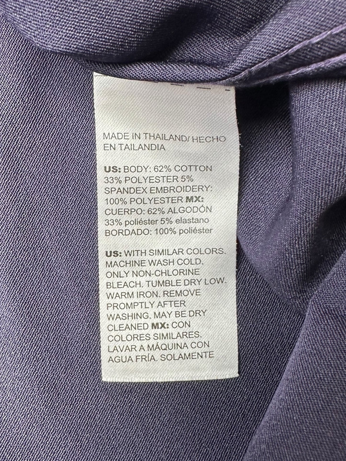 Chico's NWT Purple No Iron Button-Down Shirt Size 14