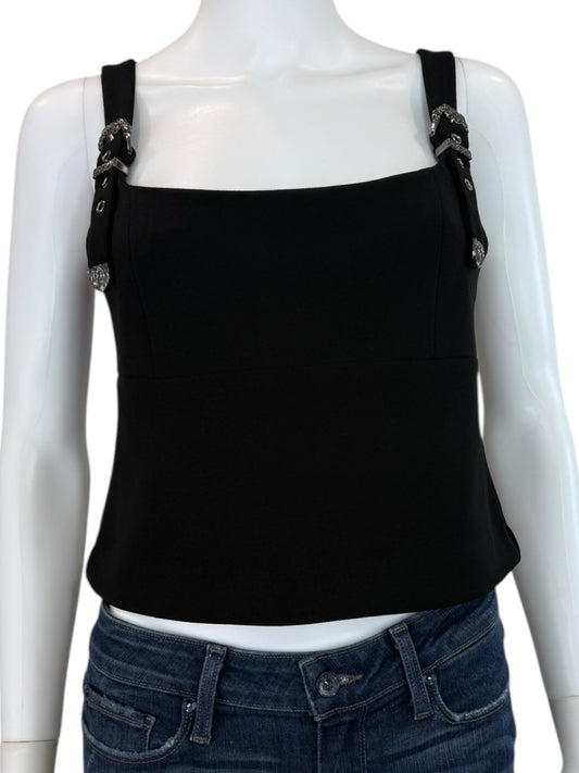 GIANNI BINI Black Cropped Tank Size 6