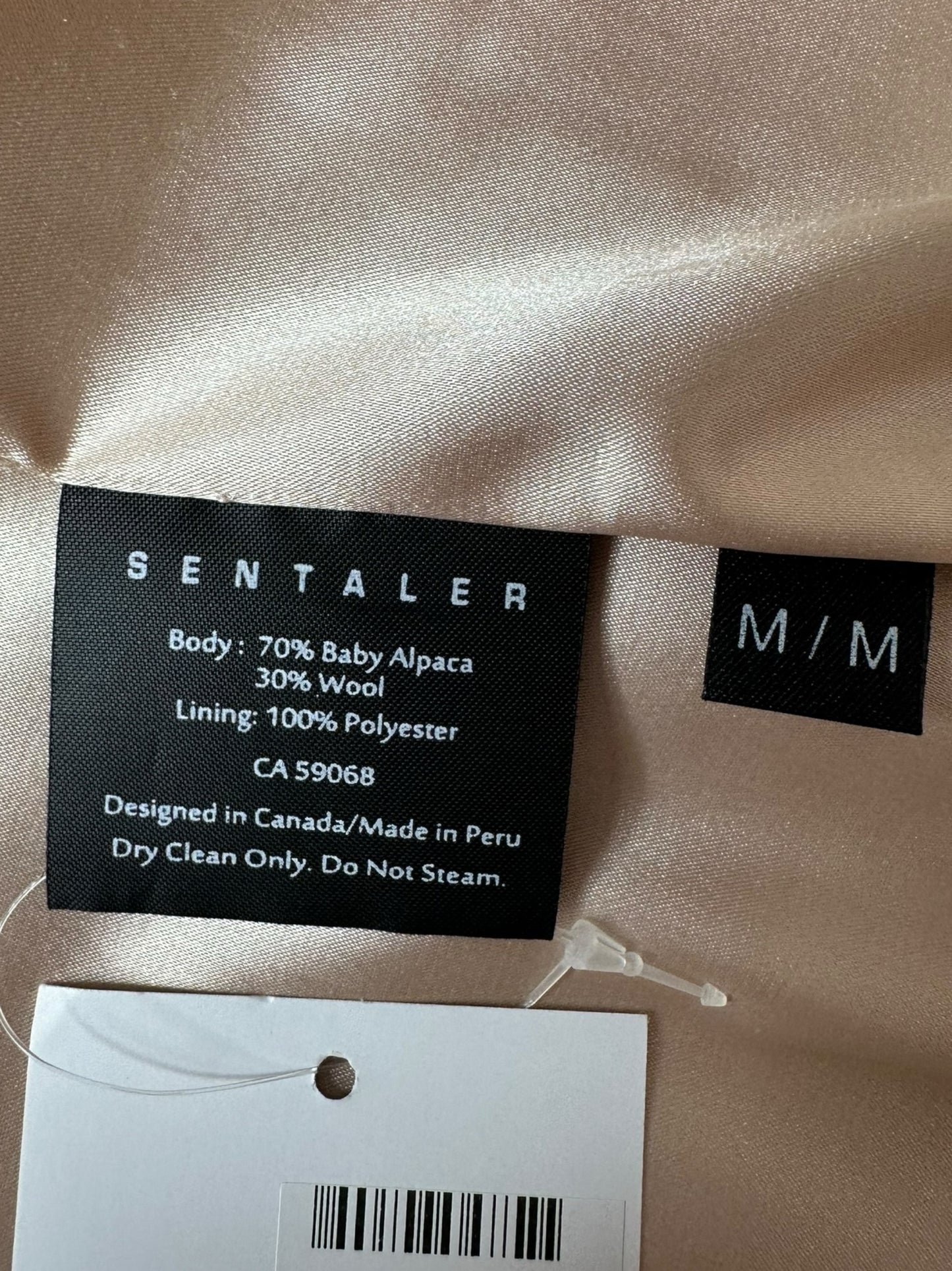 SENTALER Tan Alpaca Wool Trench Coat Size M