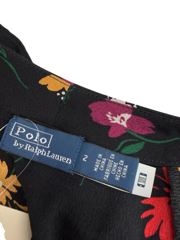 Polo Black Floral Maxi Dress Size 2