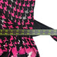 ETCETERA Pink Houndstooth 100% Silk Wrap Blouse Size M