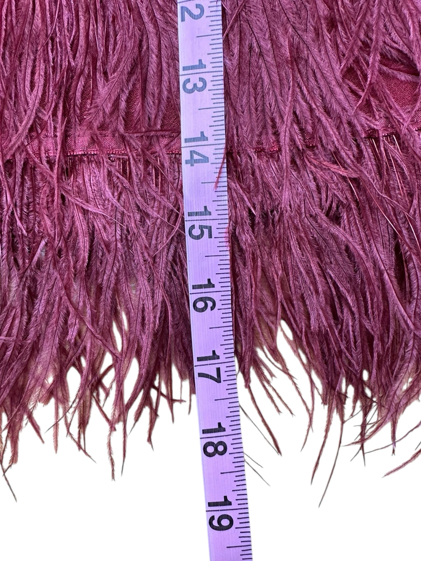 GIANNI BINI Dark Red Feather Mini Skirt Size S