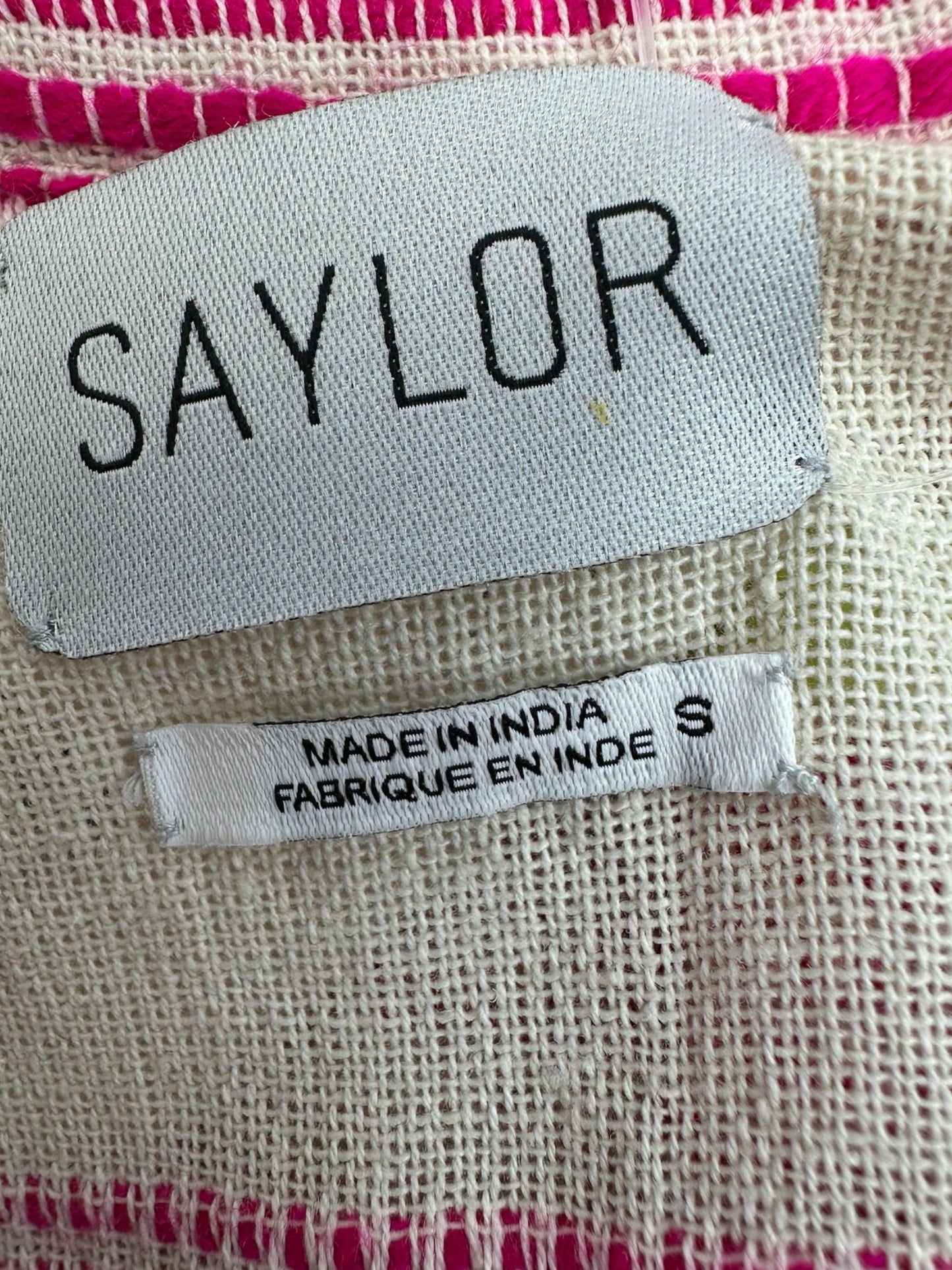 Saylor Yellow and Pink Casual Dress Size S Tall