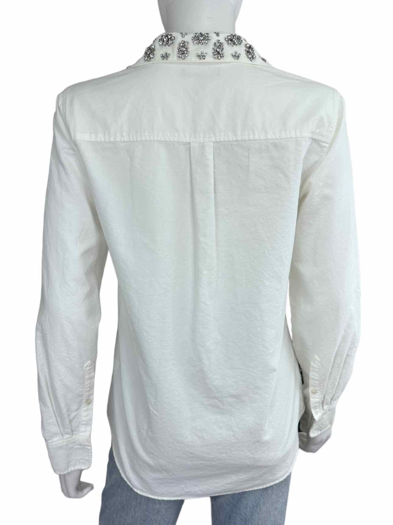 J. Crew White 100% Cotton Button-down Top Size 4