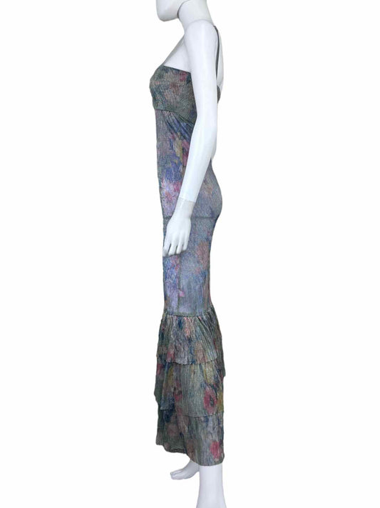 Mia Vesper Multi-colored Floral Shimmer Print Cocktail Dress Size S