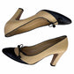 CHANEL Beige Cap Toe Leather Heels Size 38.5