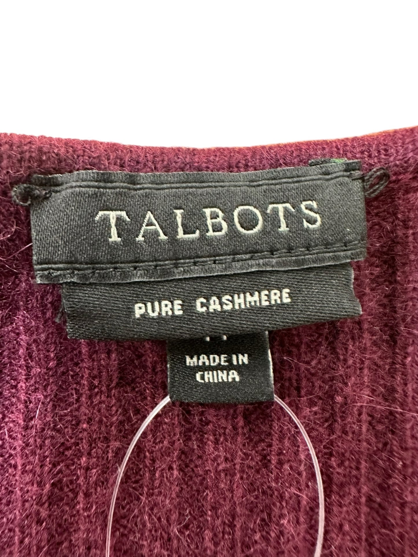 Talbots 100% Cashmere Merlot Ribbed Sweater Size M