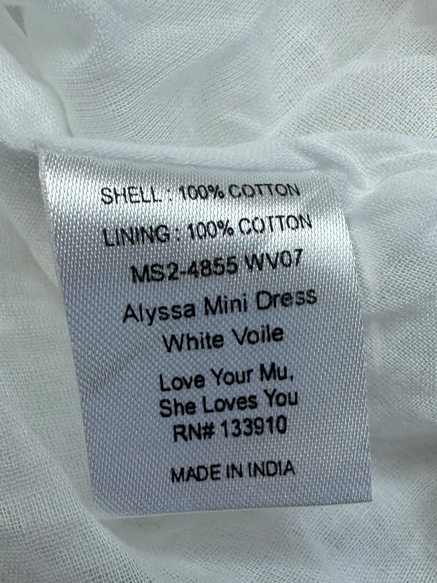 SHOW ME YOUR MUMU White 'Alyssa mini' Casual Dress Size XS