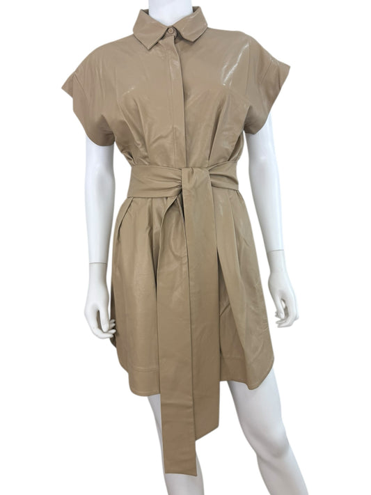 KARINA GRIMALDI Tan Leather Dress Size S