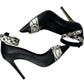 Salvatore Ferragamo Black Leather Lurano Pumps Size 7.5