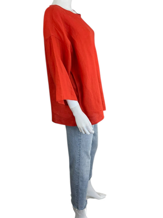 EILEEN FISHER Orange Blouse Size XL