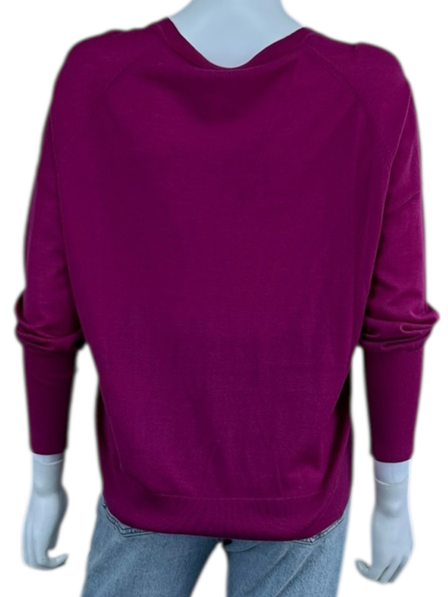Gerard Deral Magenta 100% Wool V-neck Sweater Size 2