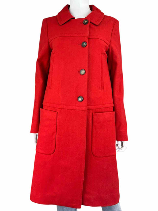 derek lam Red Wool Blend Trench Size 4