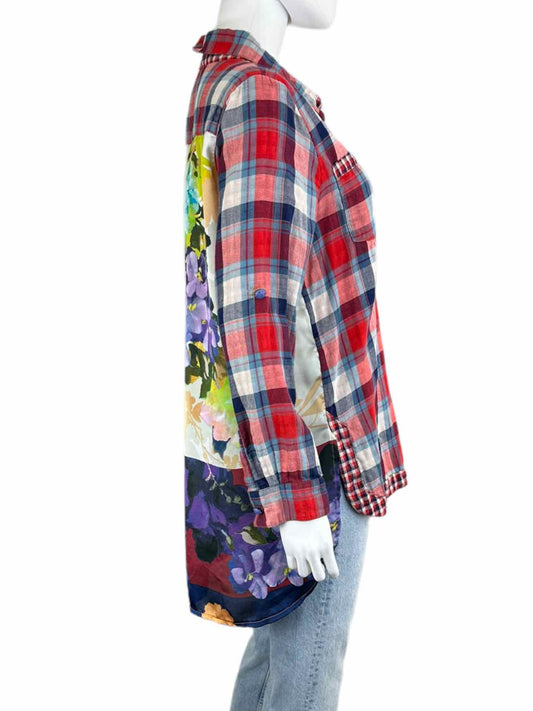 Aratta Plaid Floral Flannel Size L