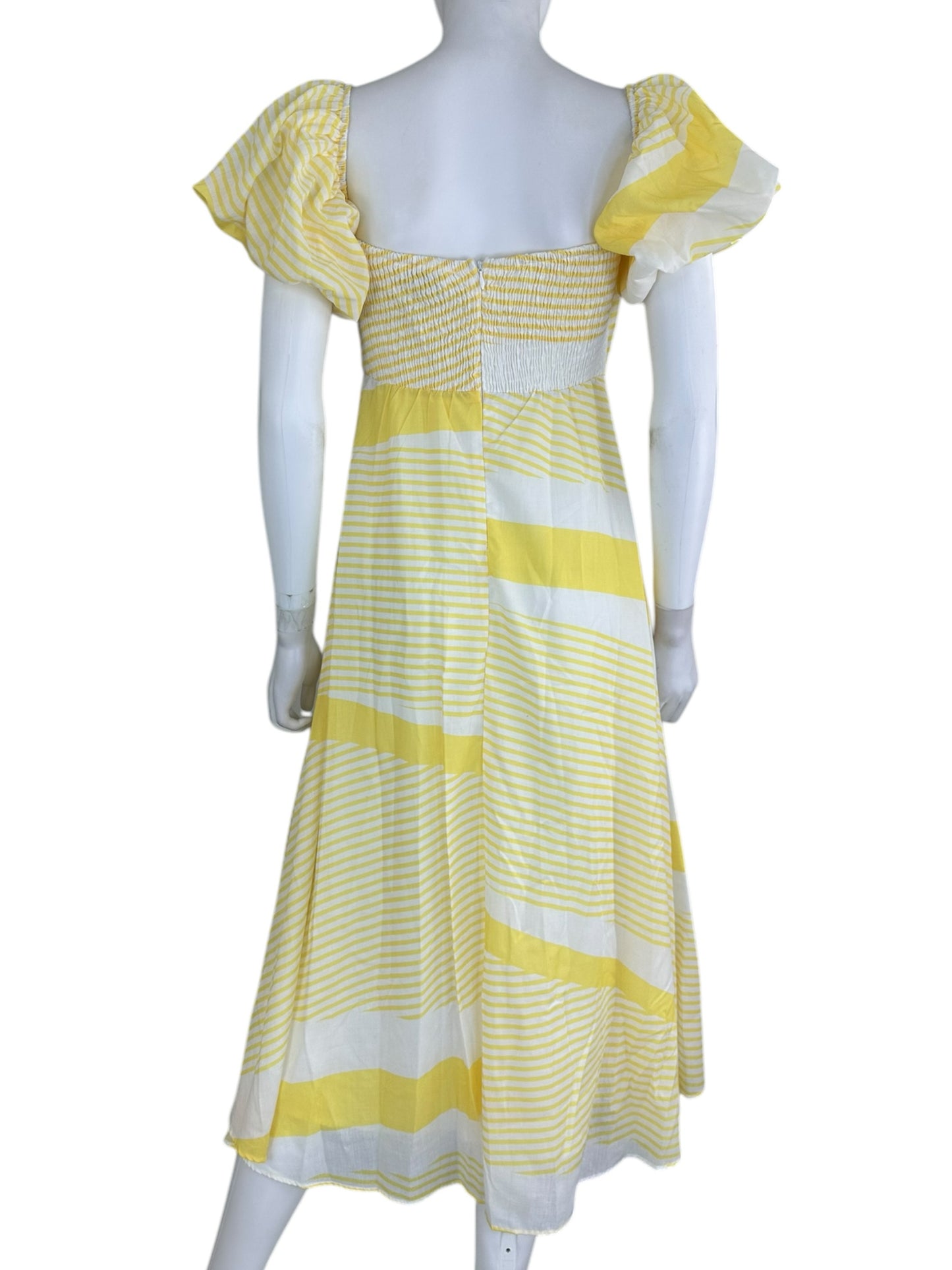 All About May NWT Yellow Puff Sleeve Maxi Dress Size 6