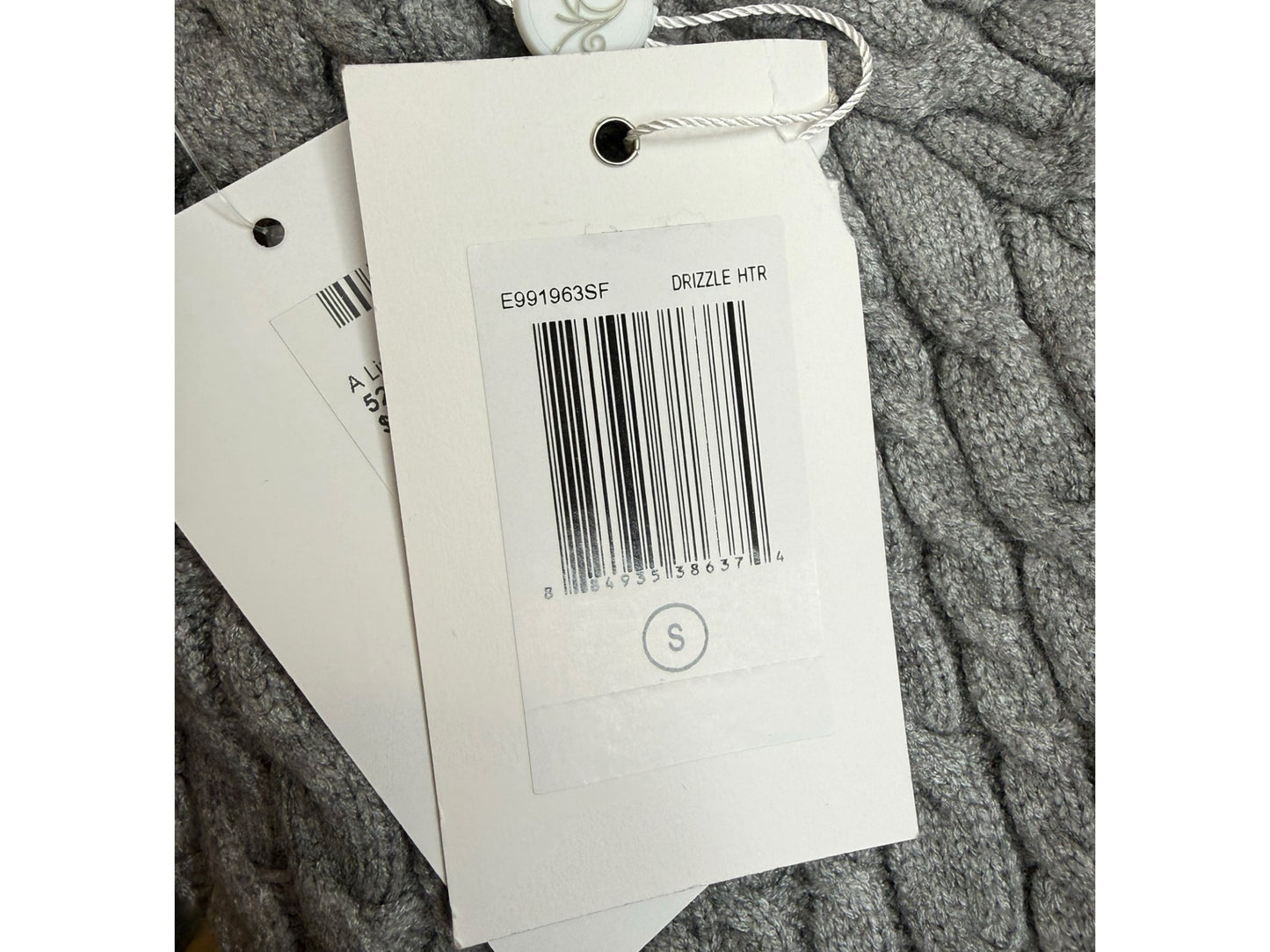 Evolution By Cyrus NWT Aneesa Gray Cable Knit Sweater Size S